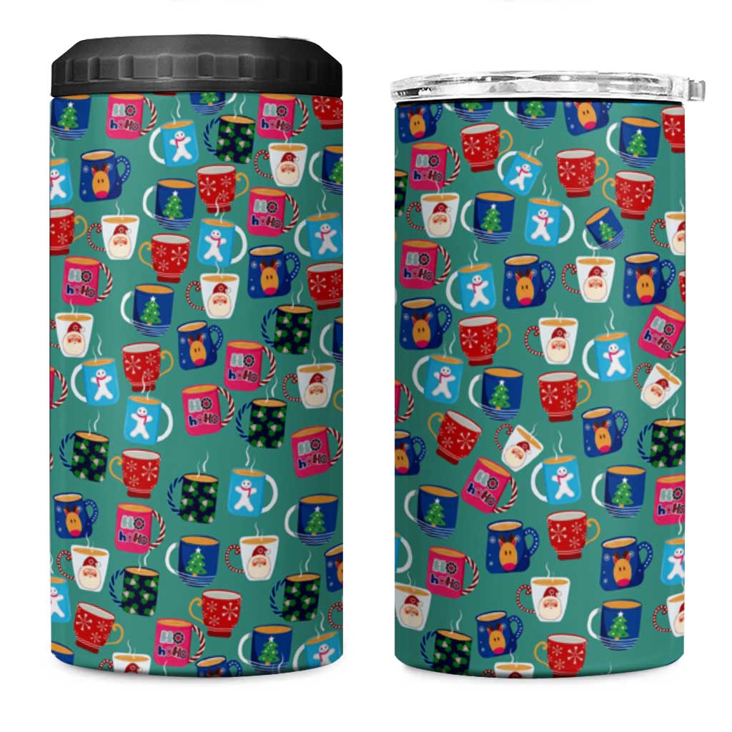 Christmas Teapot Group 4 in 1 Can Cooler Tumbler Xmas Holiday Patterns - Wonder Print Shop