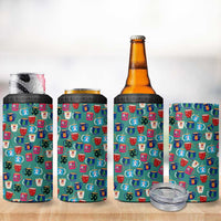 Christmas Teapot Group 4 in 1 Can Cooler Tumbler Xmas Holiday Patterns - Wonder Print Shop