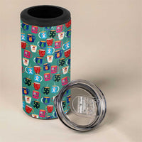 Christmas Teapot Group 4 in 1 Can Cooler Tumbler Xmas Holiday Patterns - Wonder Print Shop