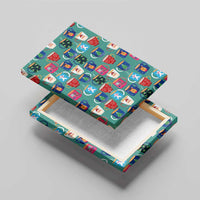 Christmas Teapot Group Canvas Wall Art Xmas Holiday Patterns - Wonder Print Shop