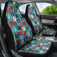 Christmas Teapot Group Car Seat Cover Xmas Holiday Patterns - Wonder Print Shop