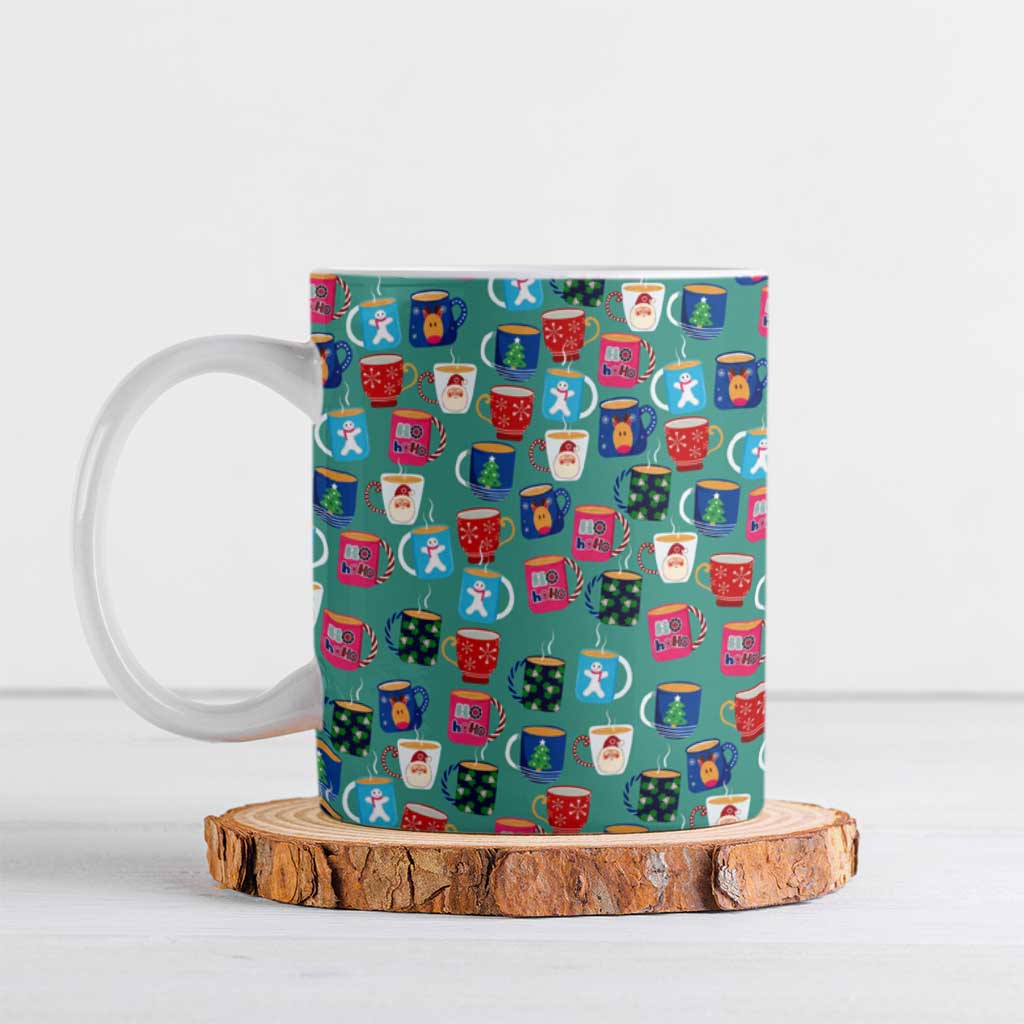 Christmas Teapot Group Ceramic Mug Xmas Holiday Patterns - Wonder Print Shop