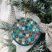Christmas Teapot Group Ceramic Ornament Xmas Holiday Patterns - Wonder Print Shop