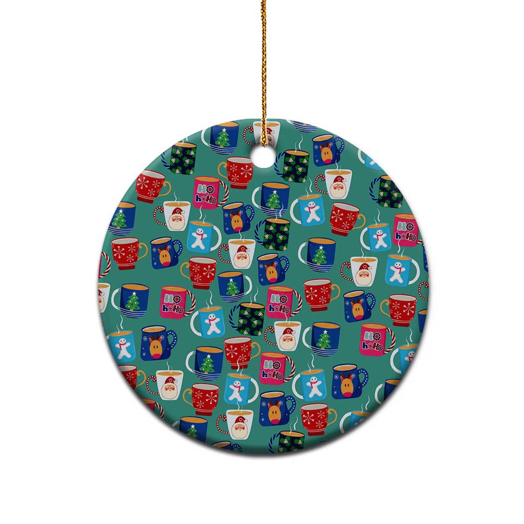 Christmas Teapot Group Ceramic Ornament Xmas Holiday Patterns - Wonder Print Shop