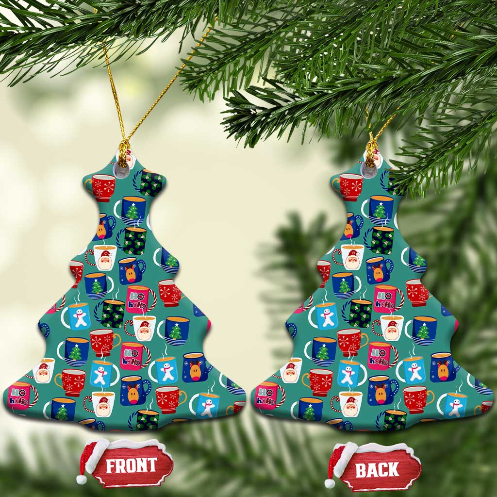 Christmas Teapot Group Ceramic Ornament Xmas Holiday Patterns - Wonder Print Shop