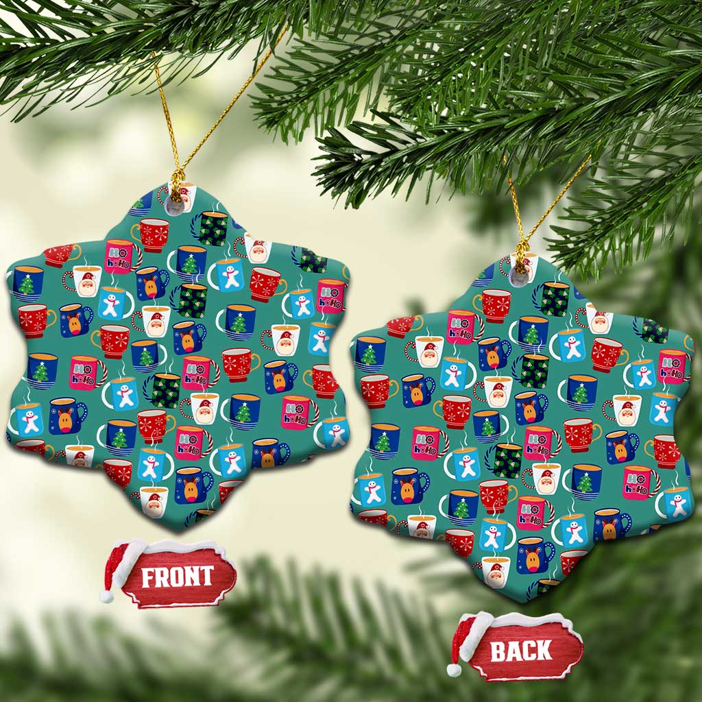 Christmas Teapot Group Ceramic Ornament Xmas Holiday Patterns - Wonder Print Shop