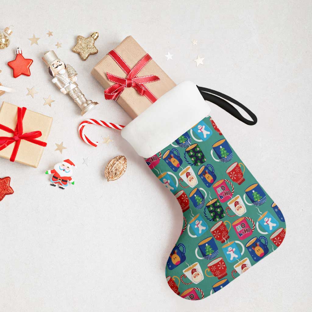 Christmas Teapot Group Christmas Stocking Xmas Holiday Patterns - Wonder Print Shop