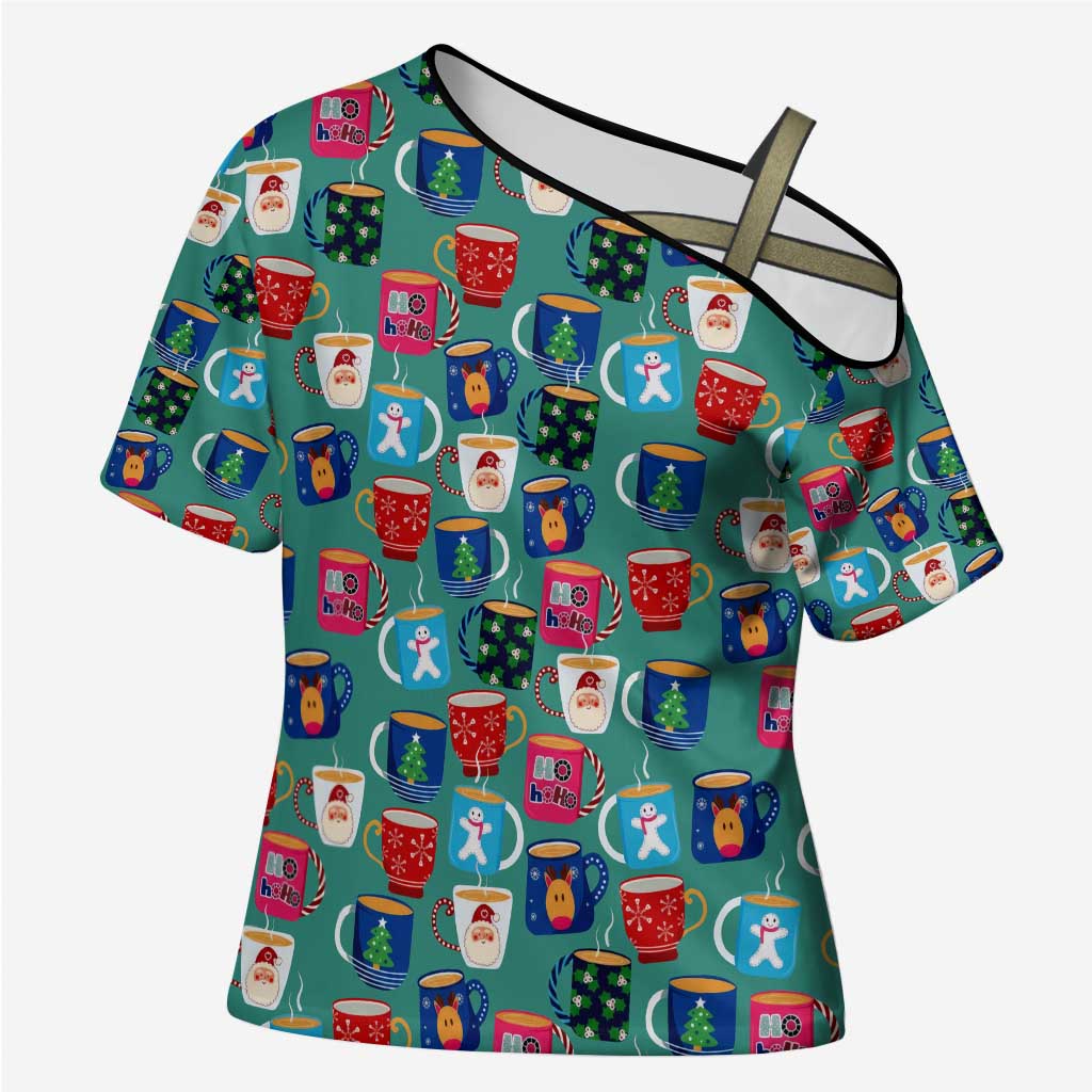 Christmas Teapot Group Cross Shoulder Shirt Xmas Holiday Patterns - Wonder Print Shop