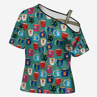 Christmas Teapot Group Cross Shoulder Shirt Xmas Holiday Patterns - Wonder Print Shop