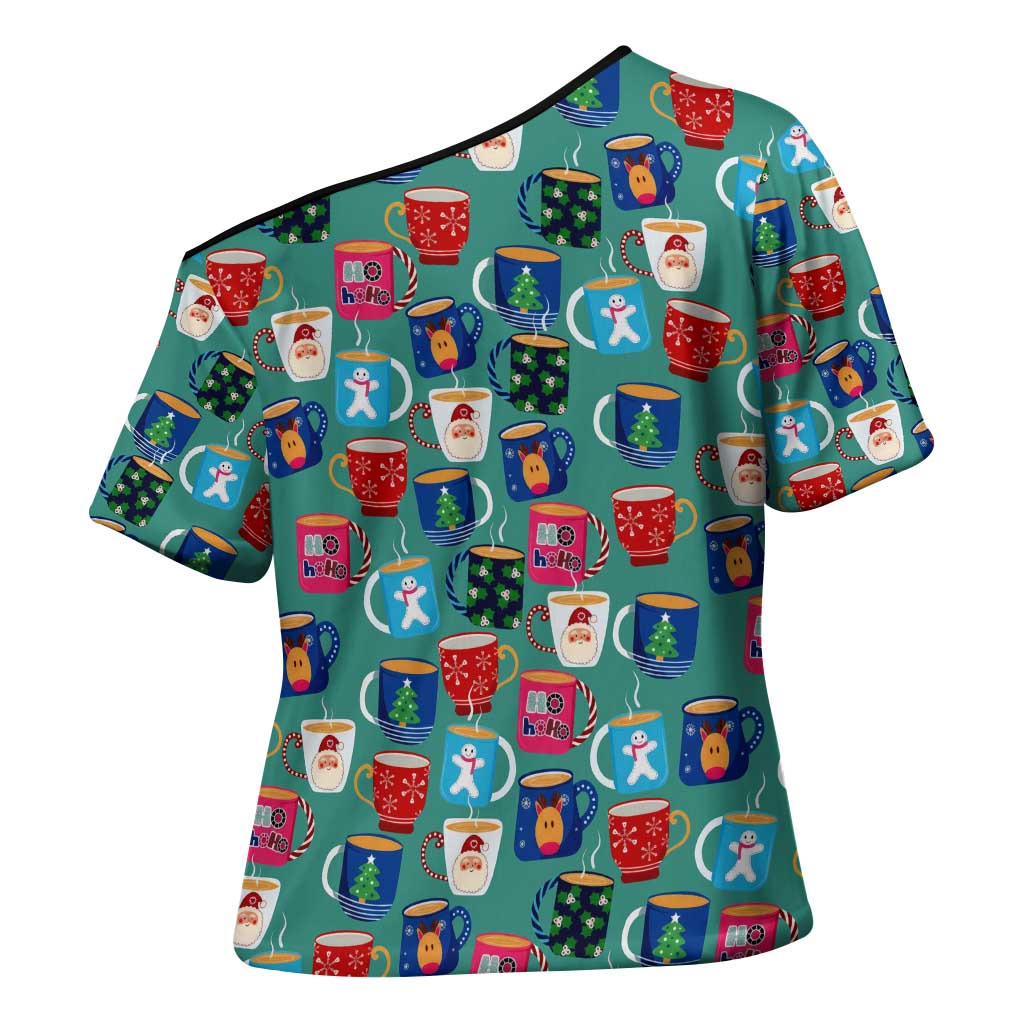 Christmas Teapot Group Cross Shoulder Shirt Xmas Holiday Patterns - Wonder Print Shop