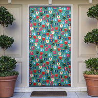 Christmas Teapot Group Door Cover Xmas Holiday Patterns - Wonder Print Shop