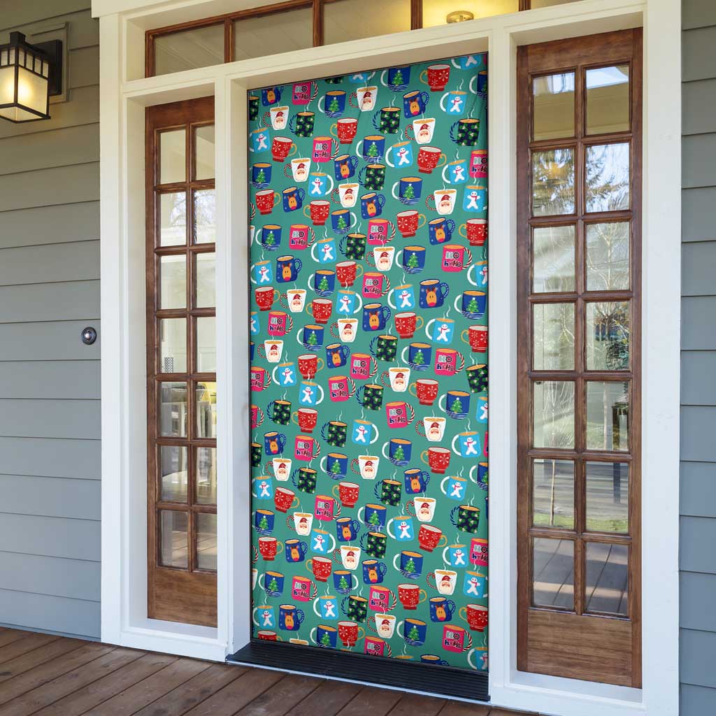 Christmas Teapot Group Door Cover Xmas Holiday Patterns - Wonder Print Shop