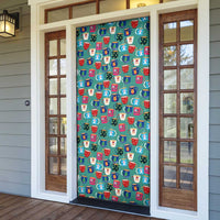 Christmas Teapot Group Door Cover Xmas Holiday Patterns - Wonder Print Shop