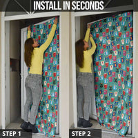 Christmas Teapot Group Door Cover Xmas Holiday Patterns - Wonder Print Shop