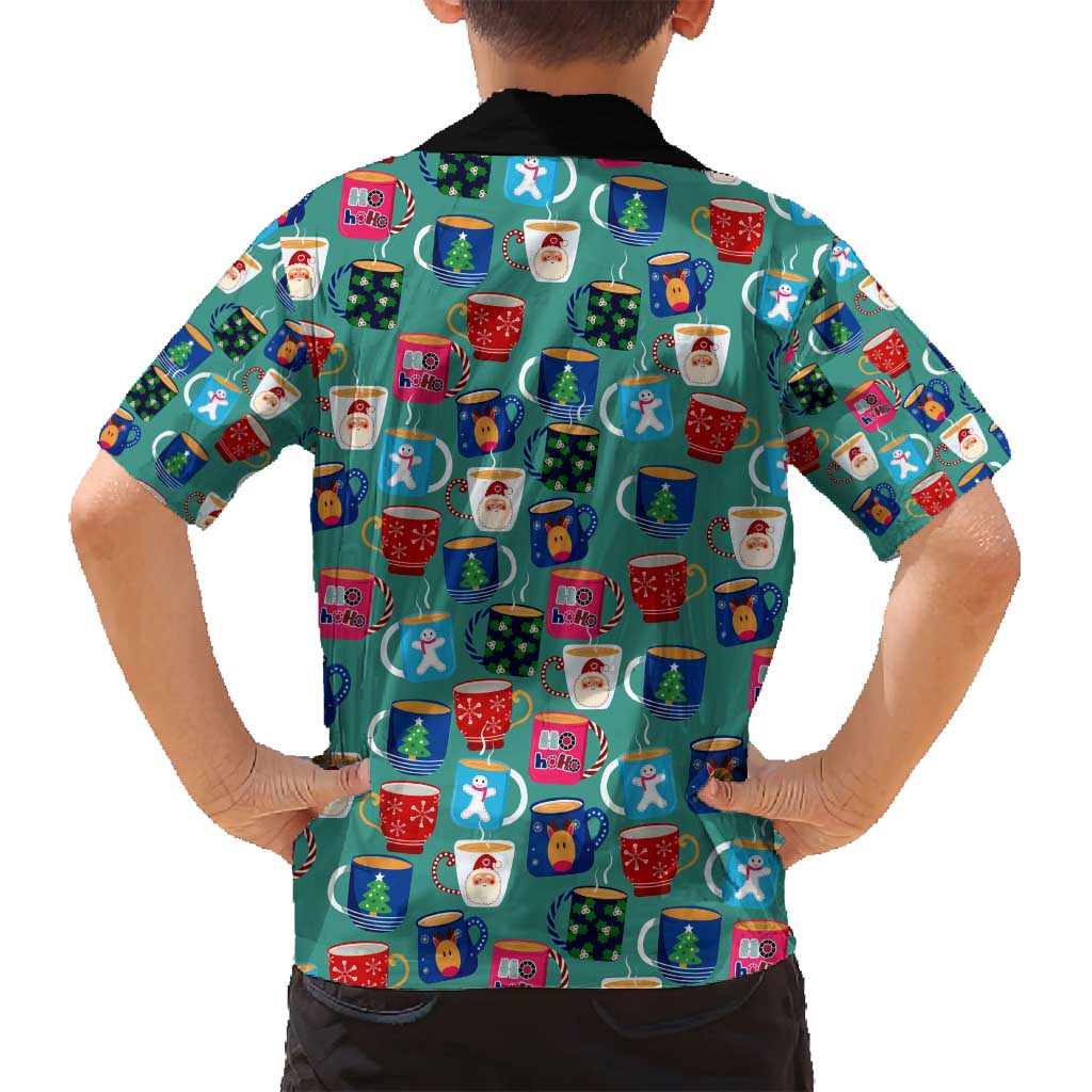 Christmas Teapot Group Family Matching Long Sleeve Bodycon Dress and Hawaiian Shirt Xmas Holiday Patterns - Wonder Print Shop