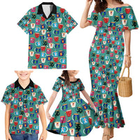 Christmas Teapot Group Family Matching Mermaid Dress and Hawaiian Shirt Xmas Holiday Patterns - Wonder Print Shop