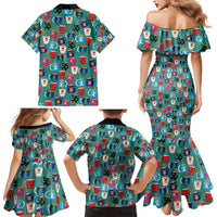 Christmas Teapot Group Family Matching Mermaid Dress and Hawaiian Shirt Xmas Holiday Patterns - Wonder Print Shop