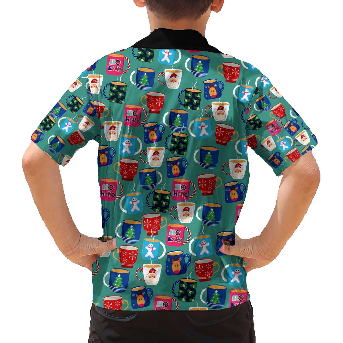 Christmas Teapot Group Family Matching Off The Shoulder Long Sleeve Dress and Hawaiian Shirt Xmas Holiday Patterns - Wonder Print Shop