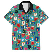 Christmas Teapot Group Family Matching Off The Shoulder Long Sleeve Dress and Hawaiian Shirt Xmas Holiday Patterns - Wonder Print Shop