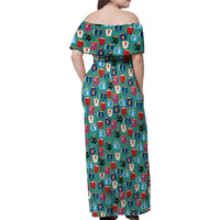 Christmas Teapot Group Family Matching Off Shoulder Maxi Dress and Hawaiian Shirt Xmas Holiday Patterns - Wonder Print Shop