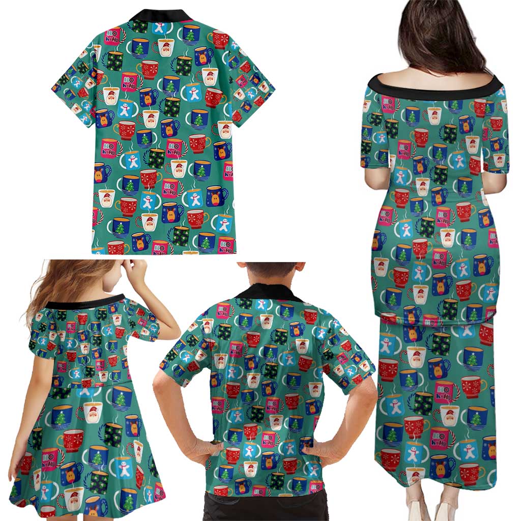 Christmas Teapot Group Family Matching Puletasi and Hawaiian Shirt Xmas Holiday Patterns - Wonder Print Shop