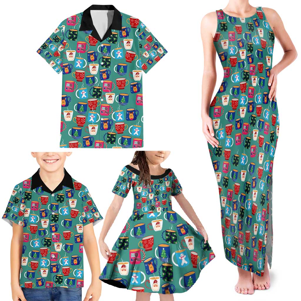 Christmas Teapot Group Family Matching Tank Maxi Dress and Hawaiian Shirt Xmas Holiday Patterns - Wonder Print Shop