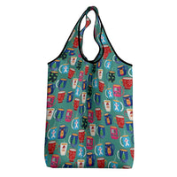 Christmas Teapot Group Grocery Bag Xmas Holiday Patterns - Wonder Print Shop