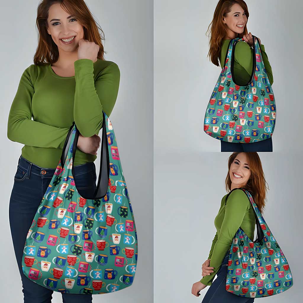 Christmas Teapot Group Grocery Bag Xmas Holiday Patterns - Wonder Print Shop