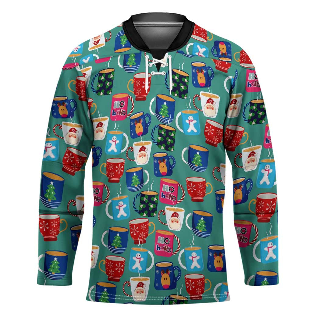 Christmas Teapot Group Hockey Jersey Xmas Holiday Patterns - Wonder Print Shop