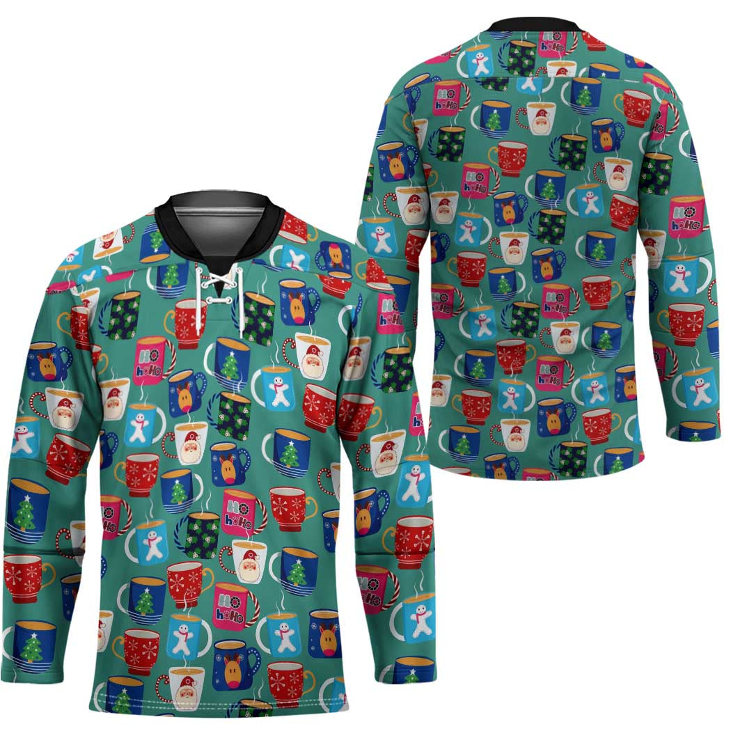 Christmas Teapot Group Hockey Jersey Xmas Holiday Patterns - Wonder Print Shop