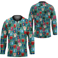 Christmas Teapot Group Hockey Jersey Xmas Holiday Patterns - Wonder Print Shop