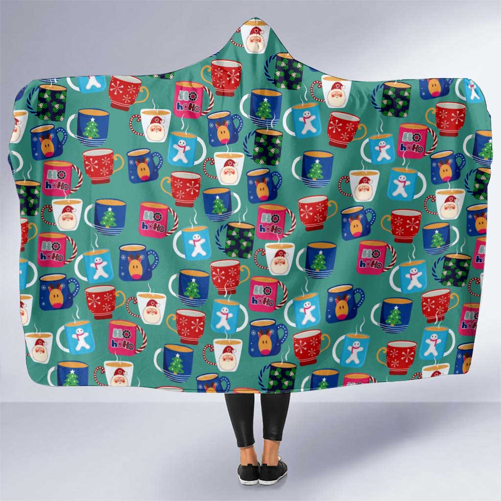 Christmas Teapot Group Hooded Blanket Xmas Holiday Patterns - Wonder Print Shop