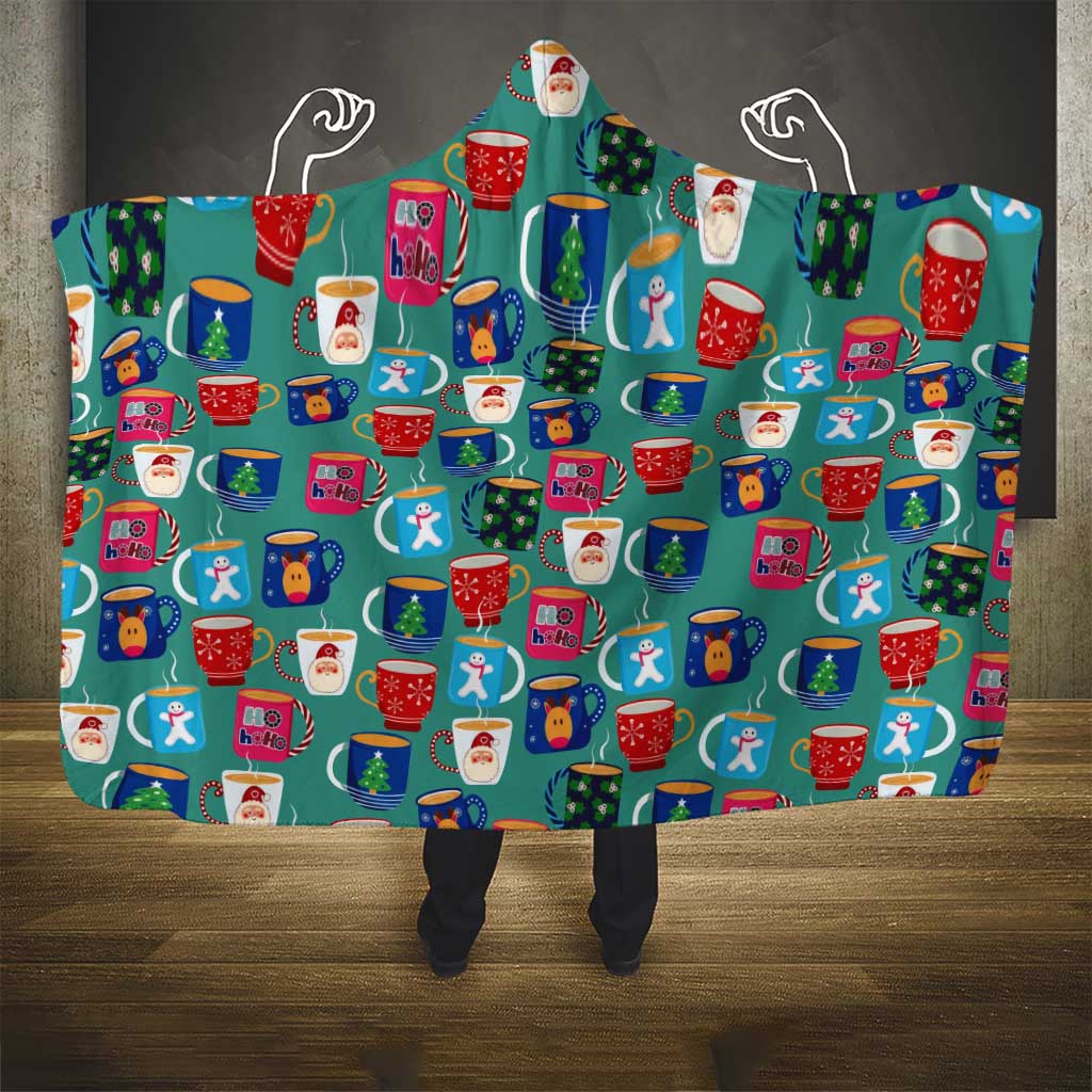 Christmas Teapot Group Hooded Blanket Xmas Holiday Patterns - Wonder Print Shop