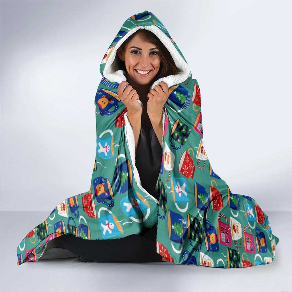 Christmas Teapot Group Hooded Blanket Xmas Holiday Patterns - Wonder Print Shop