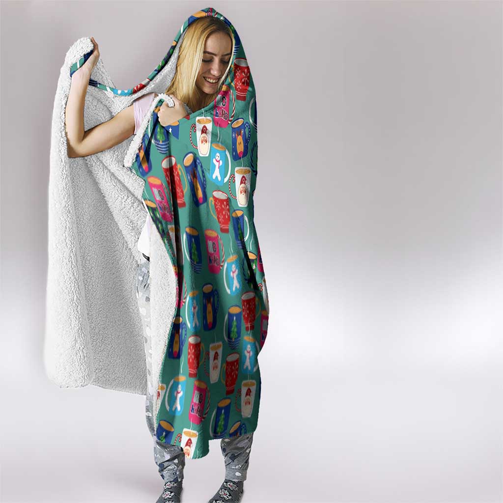 Christmas Teapot Group Hooded Blanket Xmas Holiday Patterns - Wonder Print Shop