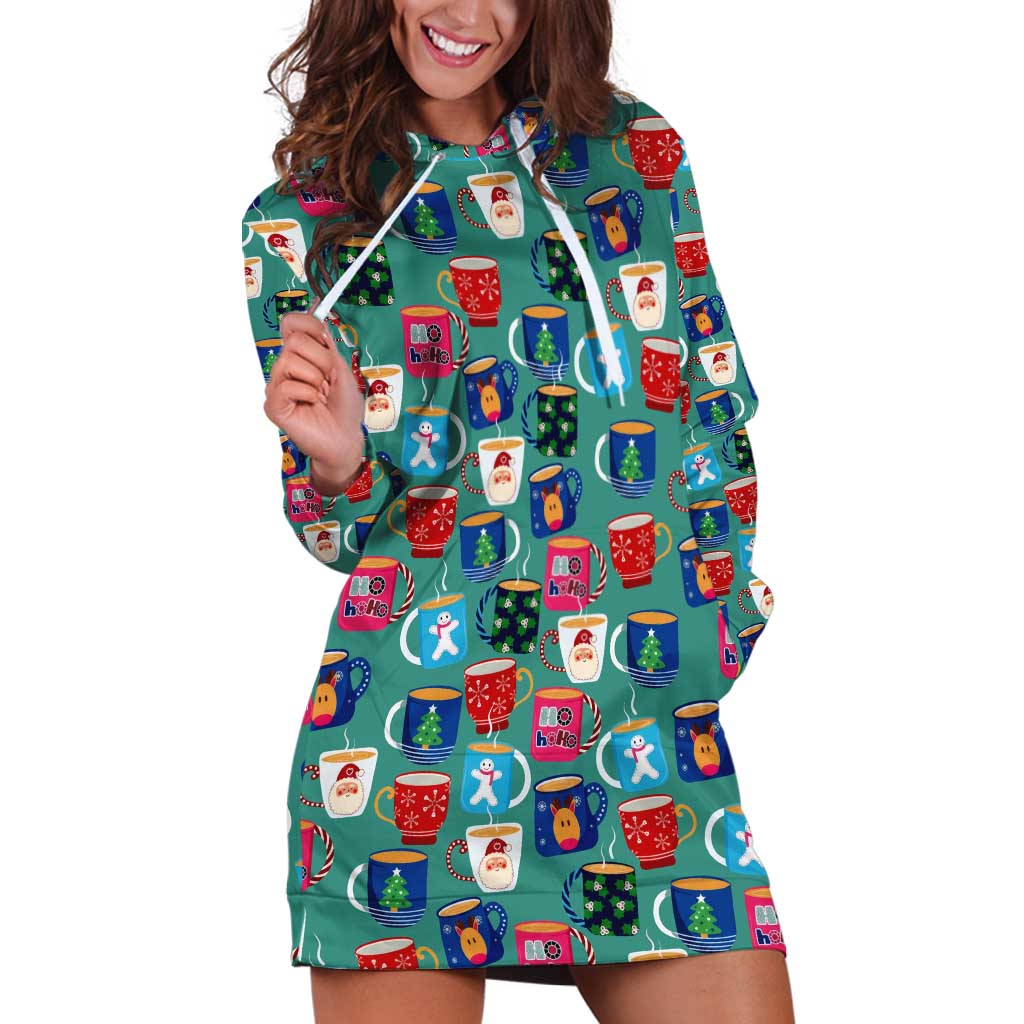 Christmas Teapot Group Hoodie Dress Xmas Holiday Patterns - Wonder Print Shop