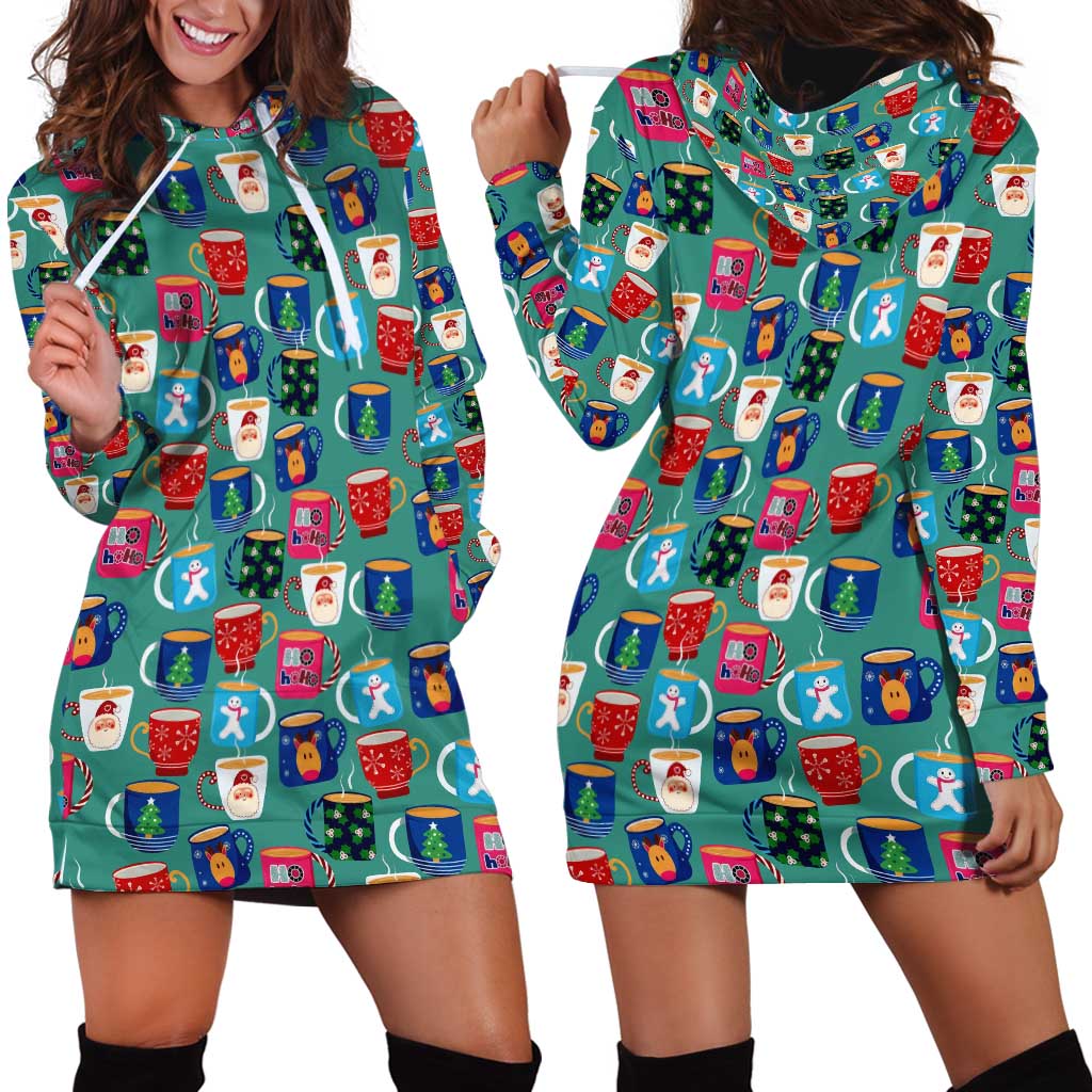 Christmas Teapot Group Hoodie Dress Xmas Holiday Patterns - Wonder Print Shop