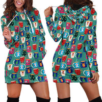 Christmas Teapot Group Hoodie Dress Xmas Holiday Patterns - Wonder Print Shop
