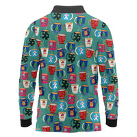 Christmas Teapot Group Long Sleeve Polo Shirt Xmas Holiday Patterns - Wonder Print Shop