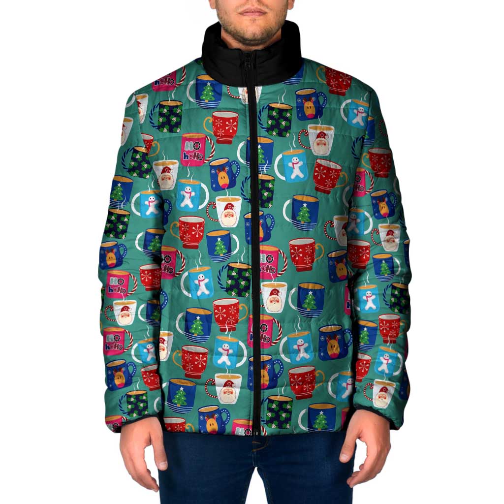 Christmas Teapot Group Padded Jacket Xmas Holiday Patterns - Wonder Print Shop