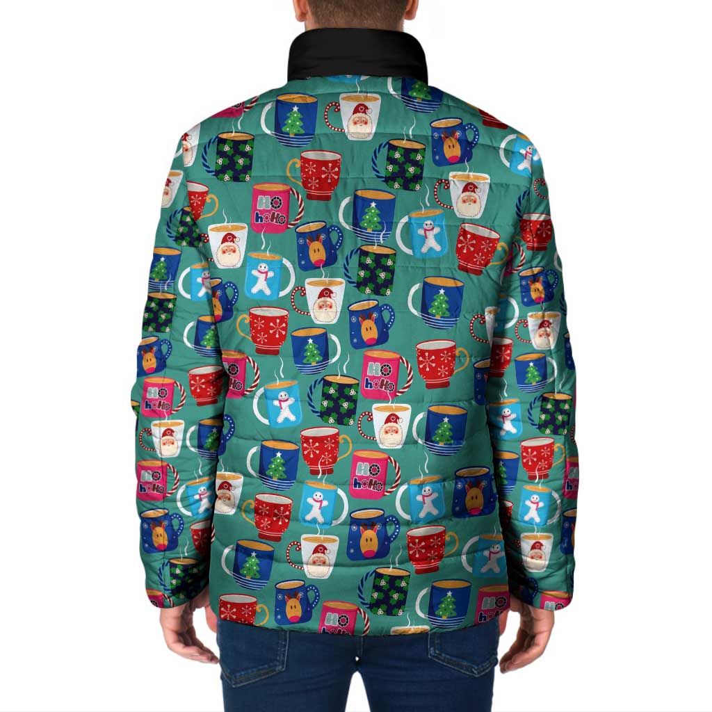 Christmas Teapot Group Padded Jacket Xmas Holiday Patterns - Wonder Print Shop
