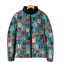 Christmas Teapot Group Padded Jacket Xmas Holiday Patterns - Wonder Print Shop