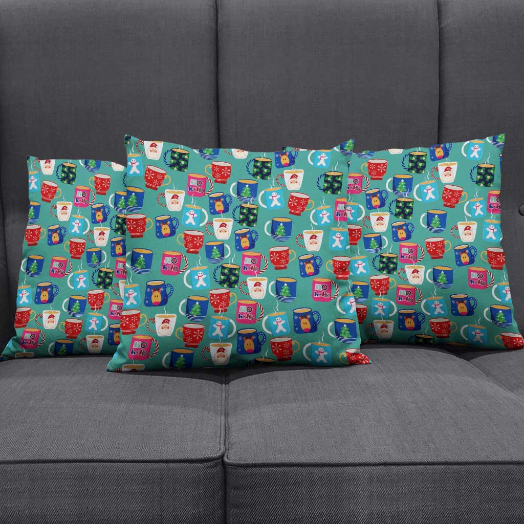 Christmas Teapot Group Pillow Cover Xmas Holiday Patterns - Wonder Print Shop