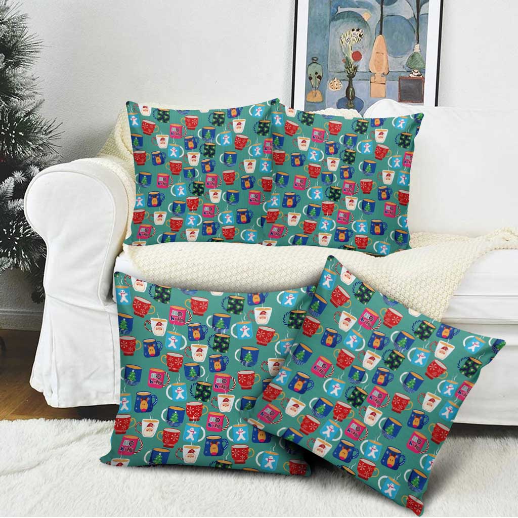 Christmas Teapot Group Pillow Cover Xmas Holiday Patterns - Wonder Print Shop
