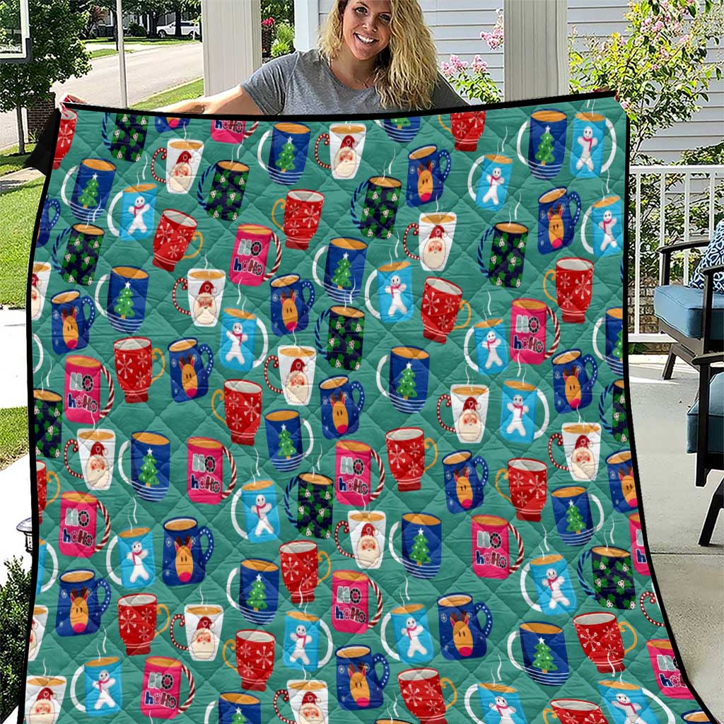 Christmas Teapot Group Quilt Xmas Holiday Patterns - Wonder Print Shop