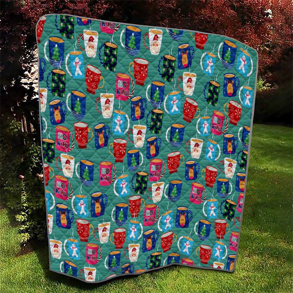 Christmas Teapot Group Quilt Xmas Holiday Patterns - Wonder Print Shop