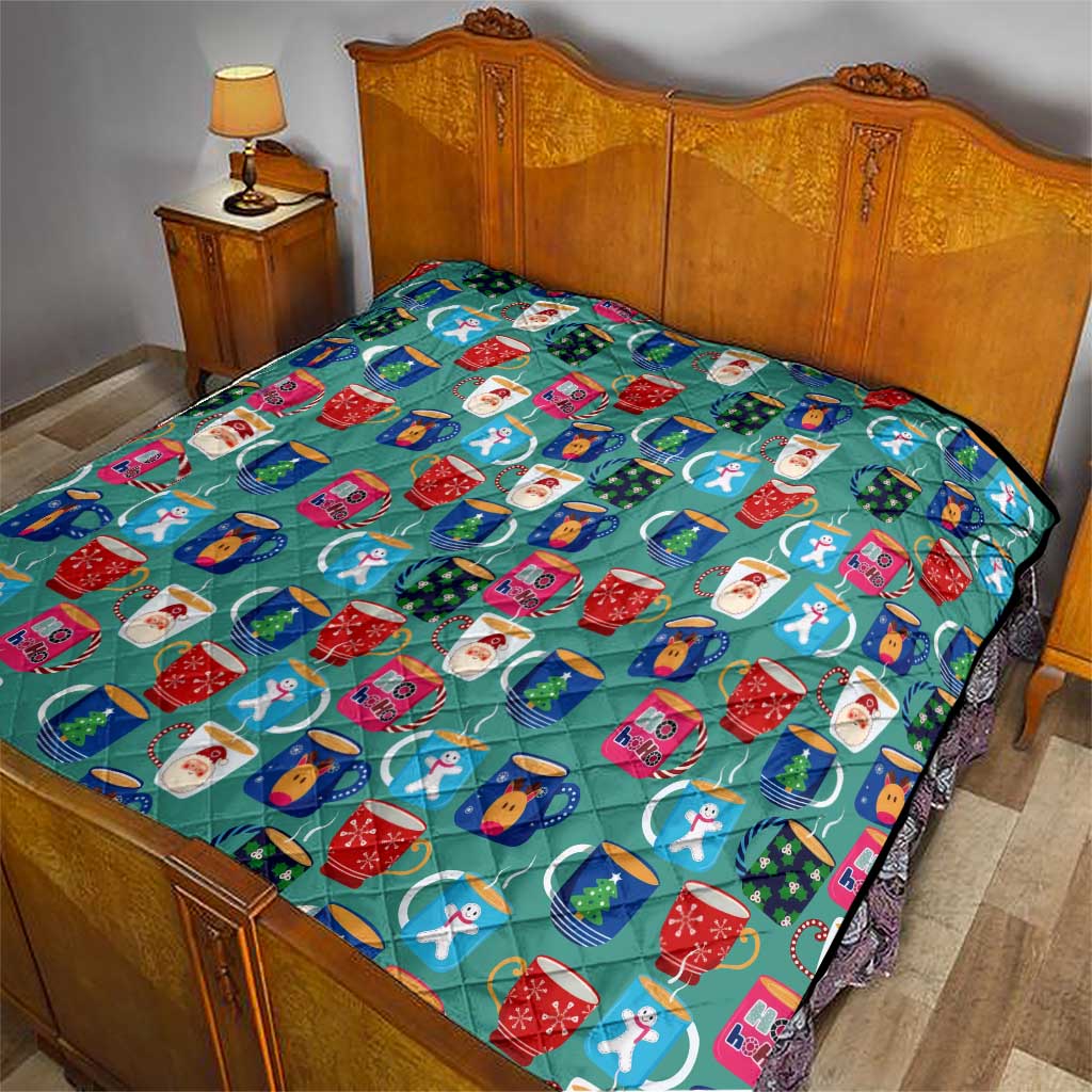 Christmas Teapot Group Quilt Xmas Holiday Patterns - Wonder Print Shop