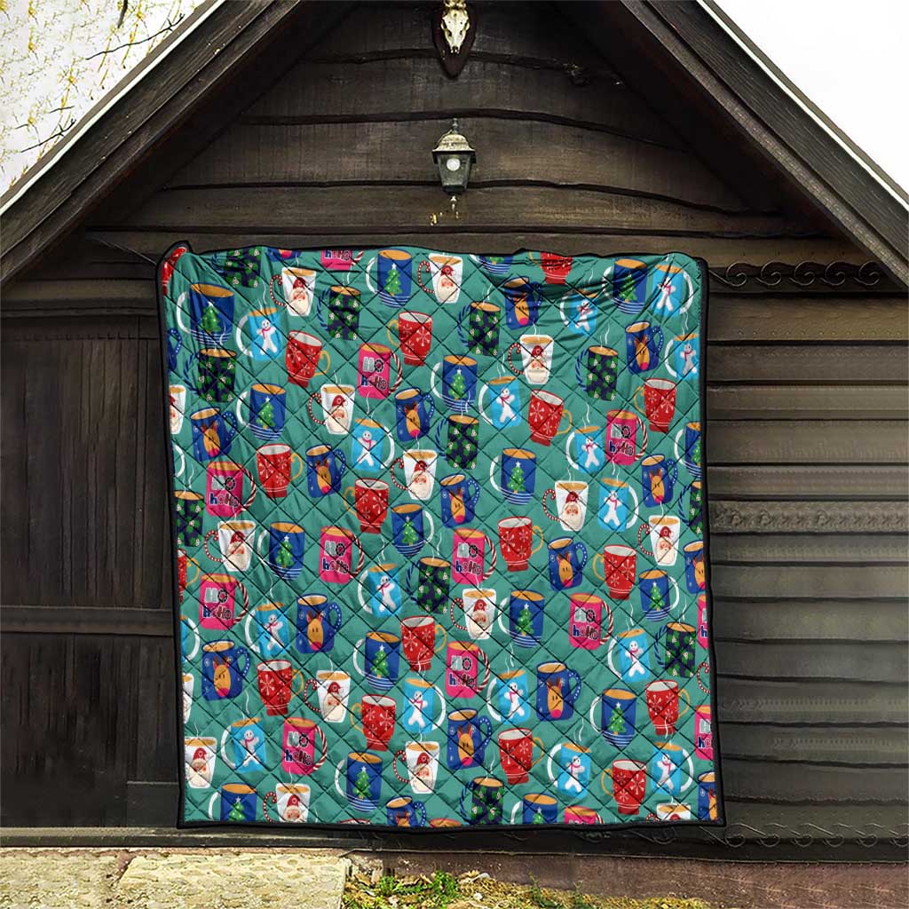 Christmas Teapot Group Quilt Xmas Holiday Patterns - Wonder Print Shop