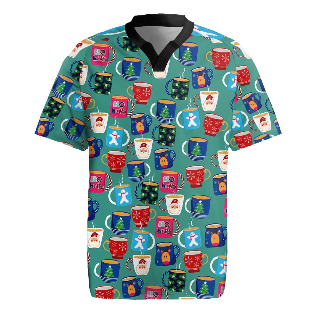 Christmas Teapot Group Rugby Jersey Xmas Holiday Patterns - Wonder Print Shop