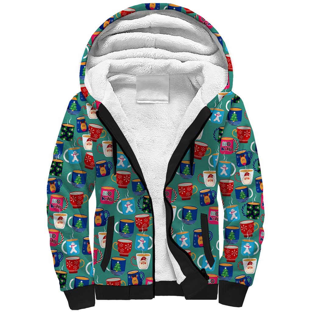 Christmas Teapot Group Sherpa Hoodie Xmas Holiday Patterns - Wonder Print Shop